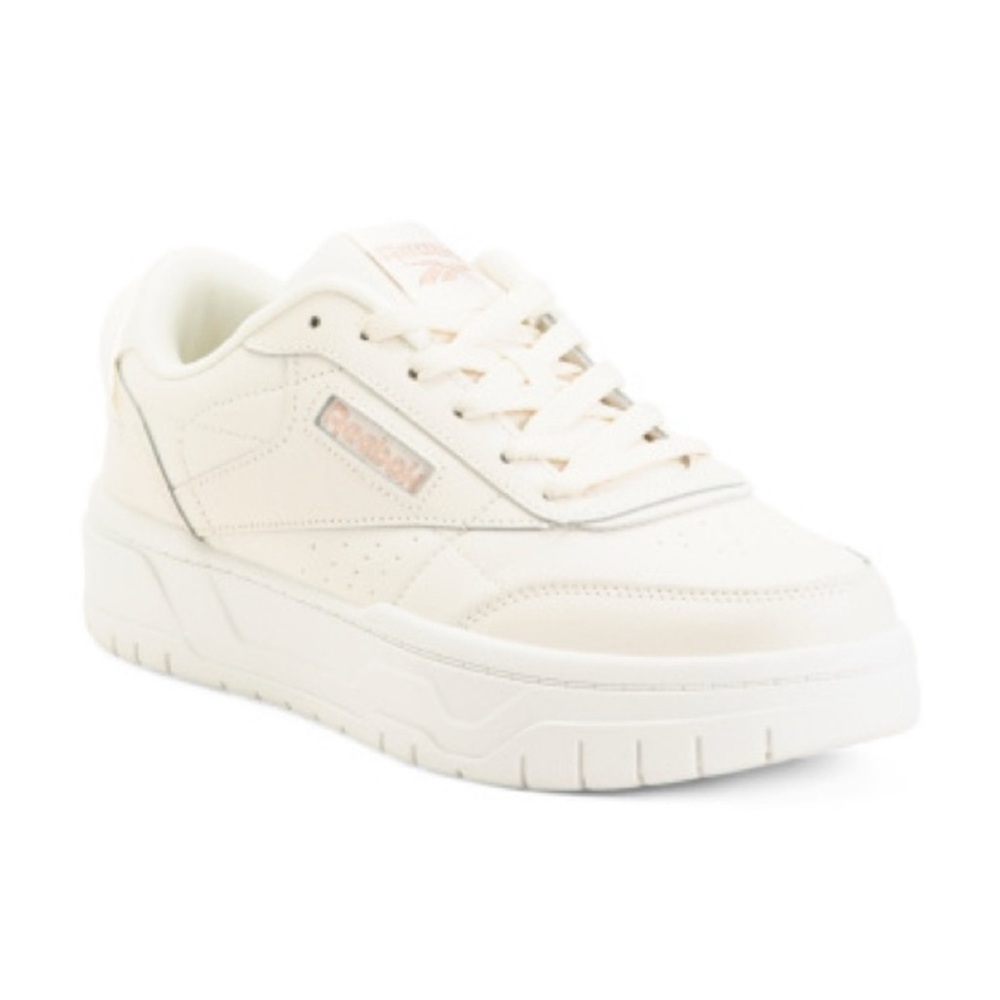 REEBOK Club C Double Tech Geo Womens Leather Sneaker cream/ Ivory sz US 7.5
